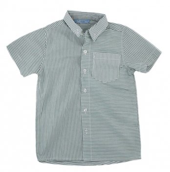 Детская рубашка для мальчика PaMaYa Белый/Зелёный 6-7 лет 231090
