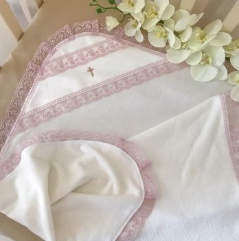 Крыжма для крещения BetiS Чарівна світлинка Махра Молочный/Пудровый 75х100 см 27687687