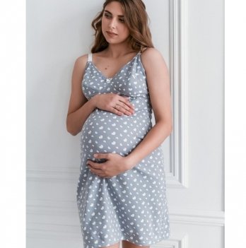 Ночная рубашка для беременных и кормящих Мамин Дім Baby Серый 24124