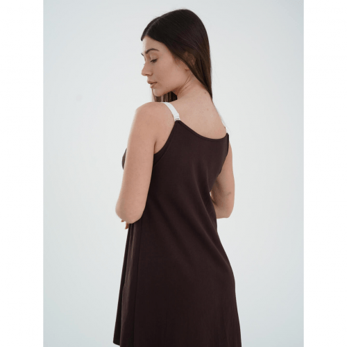 Ночная рубашка в роддом для беременных и кормящих Мамин Дім Smart Care Шоколадный 24133