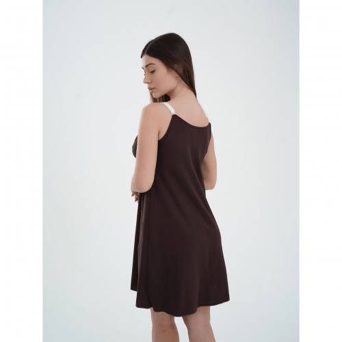 Ночная рубашка в роддом для беременных и кормящих Мамин Дім Smart Care Шоколадный 24133