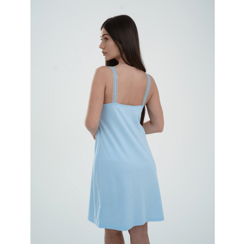 Ночная рубашка в роддом для беременных и кормящих Мамин Дім Голубой 24144