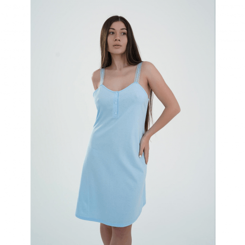 Ночная рубашка в роддом для беременных и кормящих Мамин Дім Голубой 24144