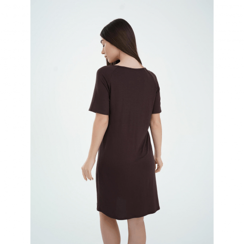 Ночная рубашка в роддом для беременных и кормящих Мамин Дім Lazy Какао 24190