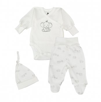 Набор одежды для новорожденных Minikin Слоненятко 0 - 3 мес Интерлок Молочный 2428403