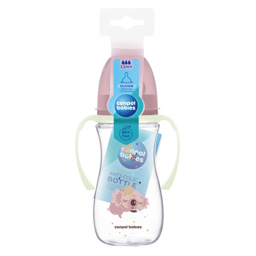 Антиколиковая бутылочка Canpol babies Easystart Sleepy Koala Розовый 12m+ 300 мл 35/238_pin