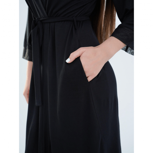 Халат для беременных и кормящих Мамин Дім Soft&Lace Черный 25319