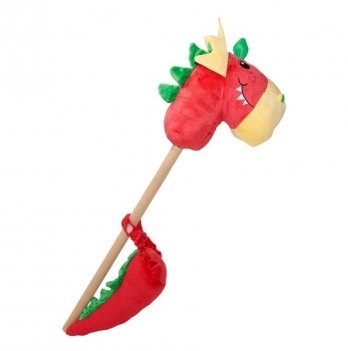 Деревянная игрушка ROCK MY BABY Дракон на палке с хвостом Красный JR008(R)