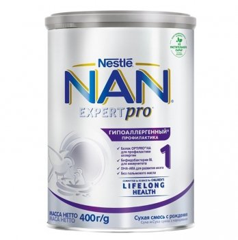 Детская молочная смесь для новорожденных гипоаллергенная NAN 1 Expert Pro 400 г 1000233
