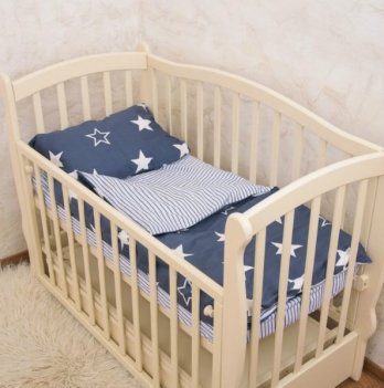 Детское постельное белье в кроватку BetiS Вечірні зорі Поплин Синий 27682650