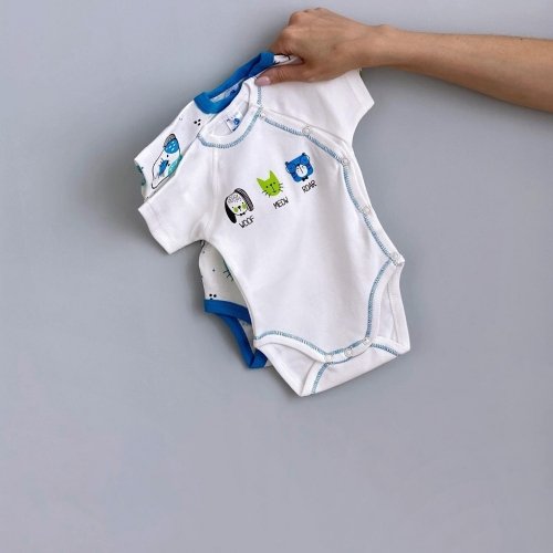 Боди для новорожденных Minikin Веселые мордашки Молочный 0-3 месяцев 221303