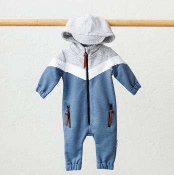 Комбинезон детский из трехнитки Magbaby Oldy Синий 0-12 месяцев