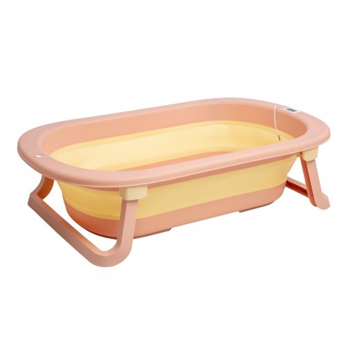 Складная ванночка детская Babyhood Комфорт Плюс с термометром Розовый BH-328PY