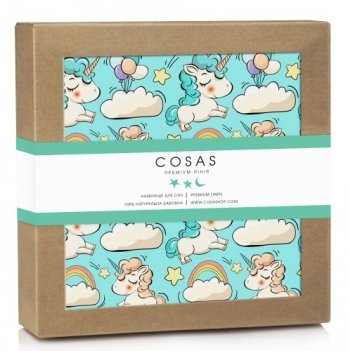 Непромокаемый наматрасник Cosas Water Sheet Unicorn Mint 70х120 см