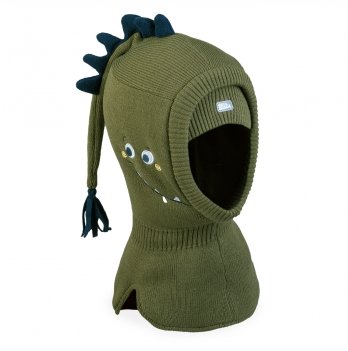 Шапка шлем детская Tutu 1 - 4 лет Вязка Зеленый 3-005780