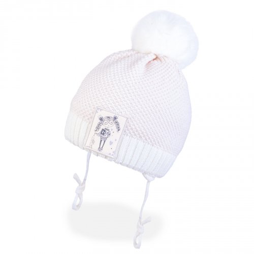 Зимняя шапка детская Tutu 1 - 4 лет Вязка Молочный 3-005835