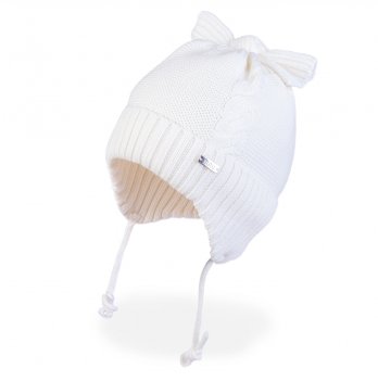 Зимняя шапка детская и шарф Tutu 1 - 5 лет Вязка Молочный 3-005837