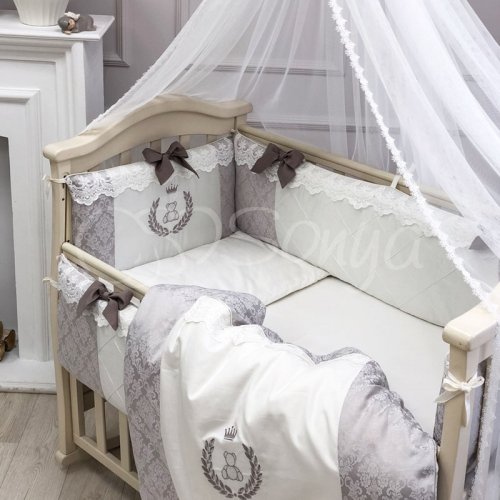 Детское постельное белье и бортики в кроватку Маленькая Соня De Lux Коричневый 0231420