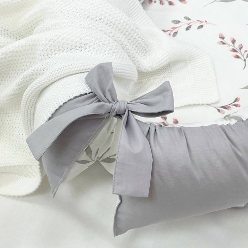Кокон для новорожденных Маленькая Соня Веточки котики пудра Серый/Пудровый 5019754