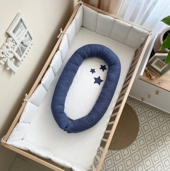 Кокон для новорожденных Маленькая Соня Stars поплин вафля Синий 50136183