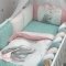 Детское постельное белье и бортики в кроватку Маленькая Соня Akvarel Зайка с бабочками Розовый/Мятный 02125238