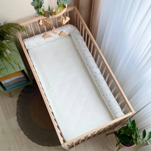 Бортики в кроватку валик Маленькая Соня Белый/Горчичный 111116618