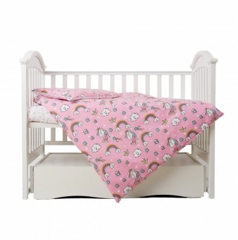 Детское постельное белье в кроватку Twins Unicorn Розовый 3021-TU-08