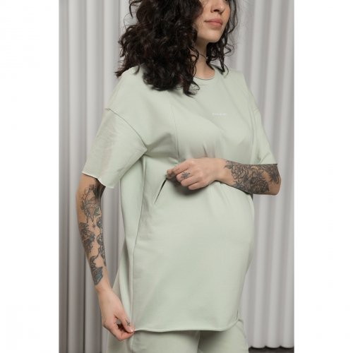 Летний костюм для беременных и кормящих Юла мама Mikaela Оливковый ST-24.013