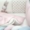 Детское постельное белье и бортики в кроватку Маленькая Соня Art Design Зайчики Розовый/Мятный 0239246