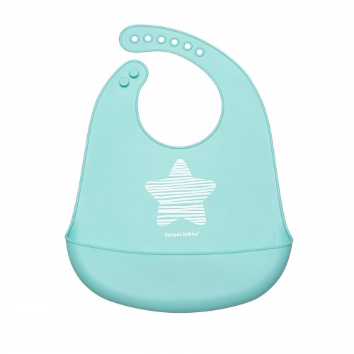 Силиконовый слюнявчик с карманом Canpol babies Голубой 74/024_blu