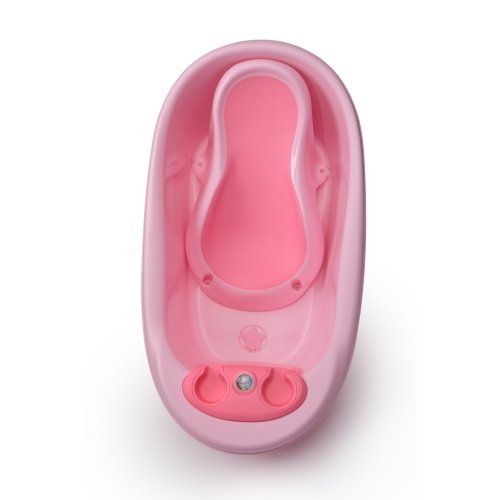 Ванночка детская с горкой и термометром Babyhood Дельфин Розовый BH-314P
