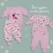 Ползунки для новорожденных Minikin Лапочка 0 - 3 мес Футер Розовый/Белый 228301