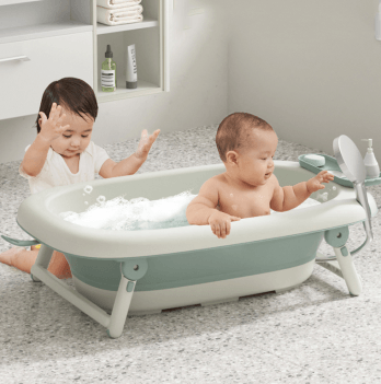 Складная ванночка детская со сливом Babyhood Зеленый BH-338G