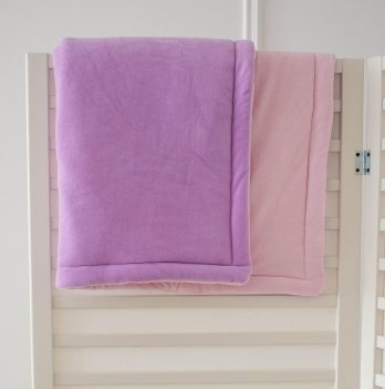 Велюровый плед для новорожденных ELA Textile&Toys Велюр Синтепон Сиреневый/Розовый 100х80 см BLV002LP