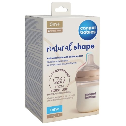 Антиколиковая бутылочка Canpol babies Natural Shape с соской Dual-zone 0m+ 150 мл 35/400