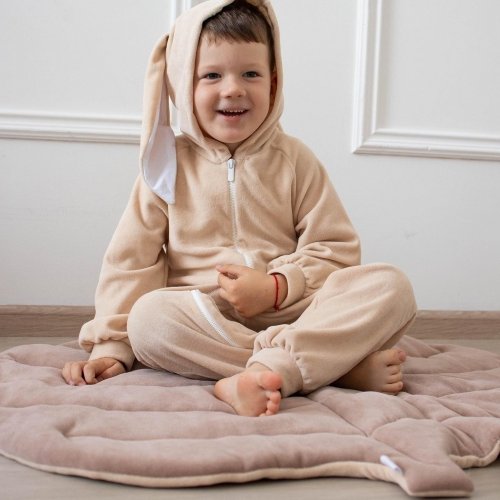 Двусторонний коврик в детскую ELA Textile&Toys Листик Розовый/Фисташковый 150х120 см CL003DRP