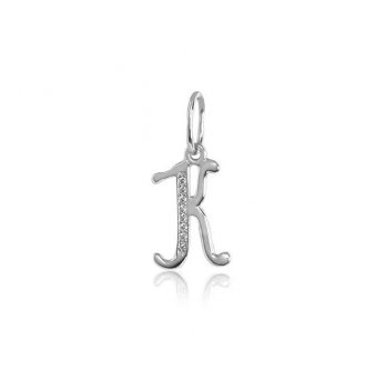 Серебряный кулон женский UMAX с фианитами буква К 3405К\1