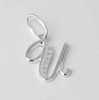 Серебряный кулон женский UMAX с фианитами буква И 3405И