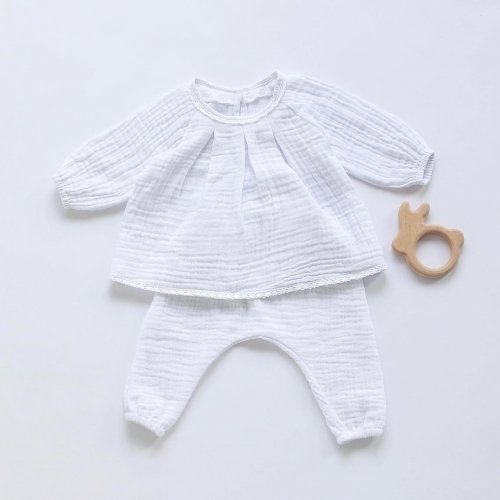 Набор одежды для новорожденных для крещения ELA Textile&Toys 0 - 3 лет Муслин Белый MS001GIRL