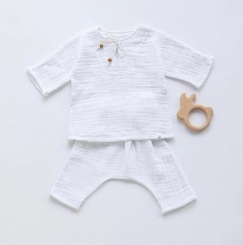 Набор одежды для новорожденных для крещения ELA Textile&Toys 0 - 3 лет Муслин Белый MS001BOY