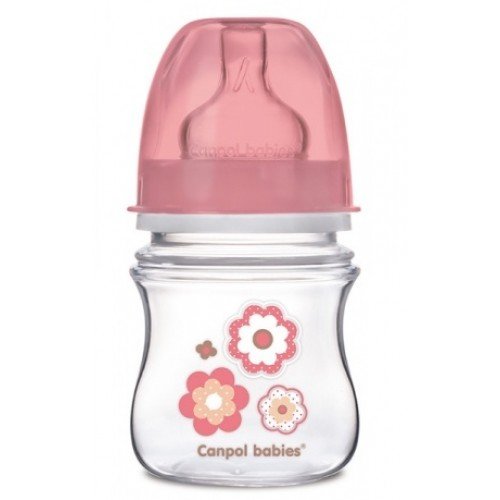 Антиколиковая бутылочка Canpol Babies Easystart Newborn baby, 120 мл, розовые цветы