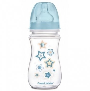 Антиколиковая бутылочка Canpol Babies Easystart Newborn baby, 240 мл, голубые звезды