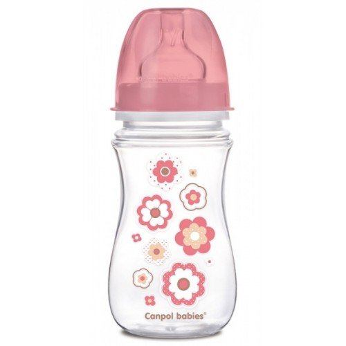 Антиколиковая бутылочка Canpol Babies Easystart Newborn baby, 240 мл, розовые цветы