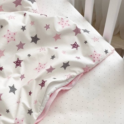 Плед конверт для новорожденных Маленькая Соня Stars серо - розовый Розовый 10500422