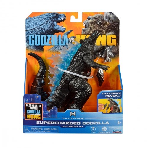 Детская игрушка Godzilla vs. Kong Годзилла с суперэнергией и истребителем 35310