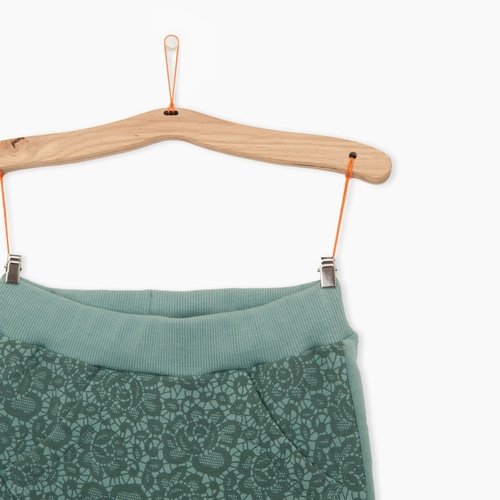 Спортивные штаны для девочки iDO, мятные, с кружевом