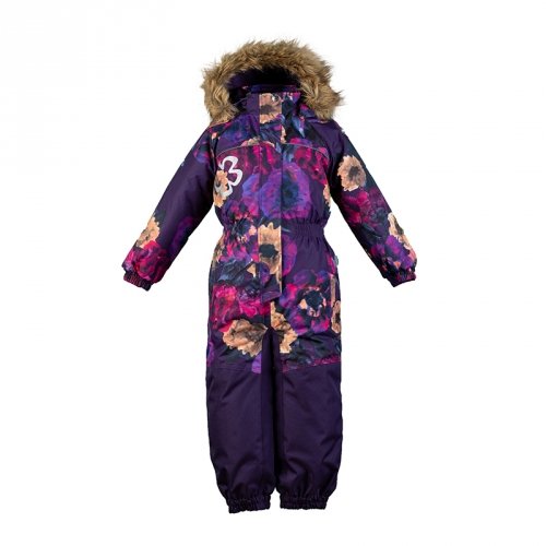 Комбинезон зимний для девочки Huppa CHLOE 1, фиолетовый с маками