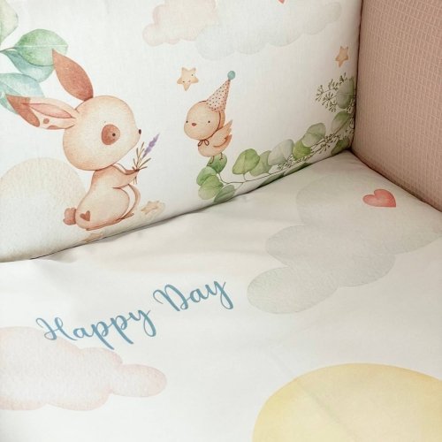 Детское постельное белье и бортики в кроватку BBChic Коллекция №9 Happy Day Пудровый 5012019