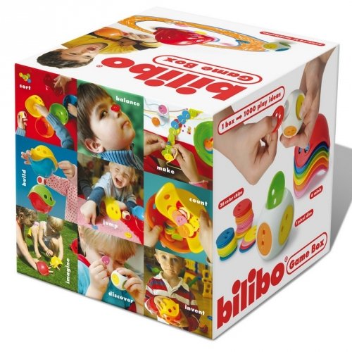 Развивающая игрушка Moluk, BILIBO Game Box, 6 разноцветных билибо, 1 кубик с чипами 36 шт