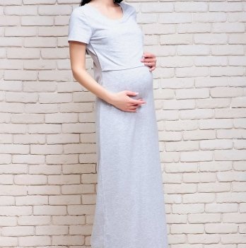 Платье-футболка Simple для беременных и кормящих Znana серый меланж